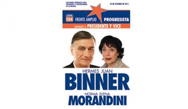La boleta de Hermes Binner, ex gobernador de Santa Fe, con su vice, Norma Morandini