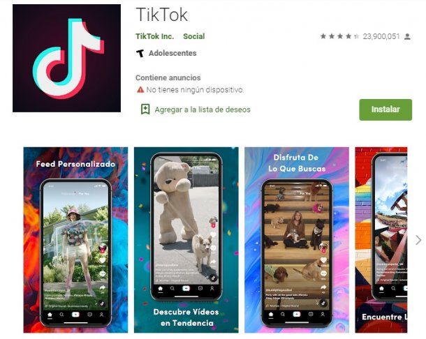 Casi 24 millones de descargas de TikTok pertenecen a al sistema Android de Google