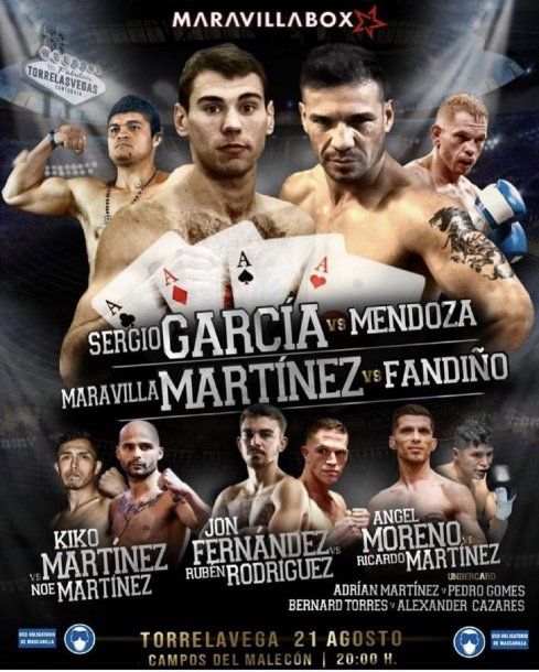 El afiche de la velada en la que se anuncia la vuelta de Maravilla Martínez al boxeo