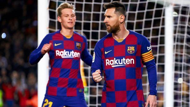 Frenkie de Jong y Lionel Messi