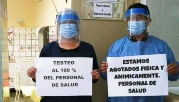 Reclamo de los profesionales de la salud de Jujuy. (Foto: El Tribuno)