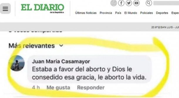 El exabrupto del sacerdote. Foto: Diario de la República