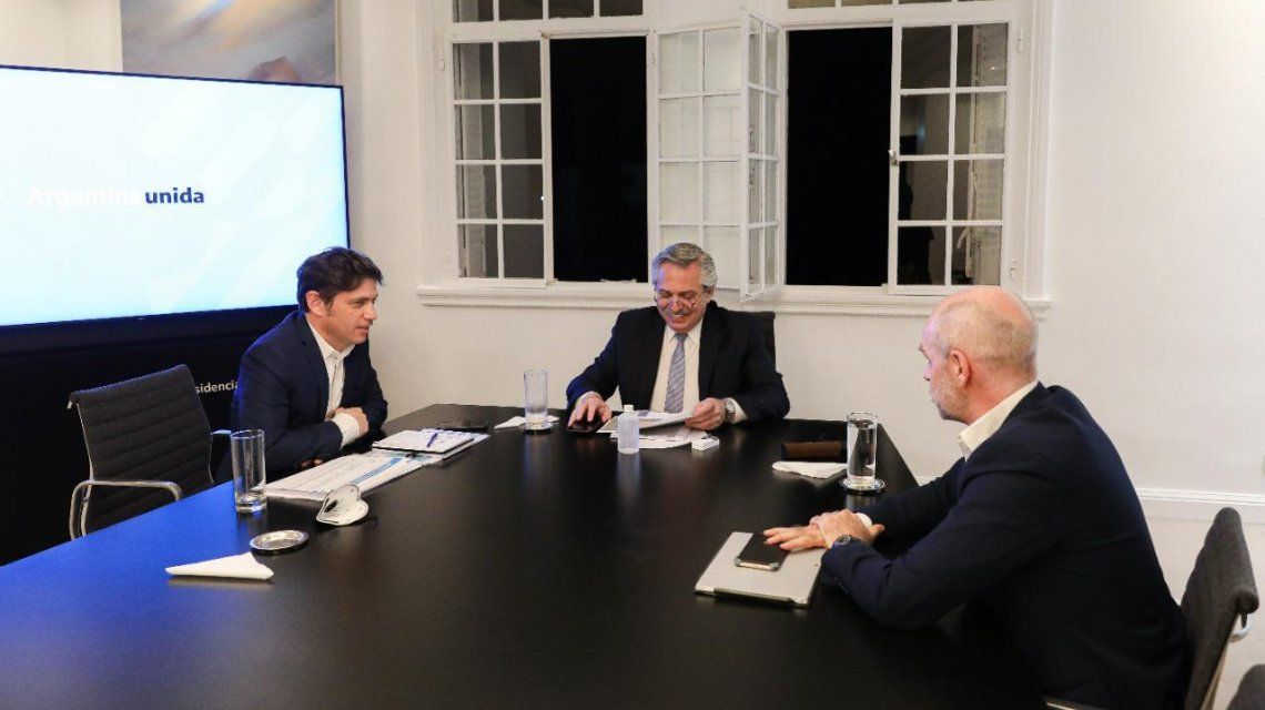 Alberto Fernández acordó con Axel Kicillof y Horacio Rodríguez Larreta una nueva extensión del aislamiento obligatorio