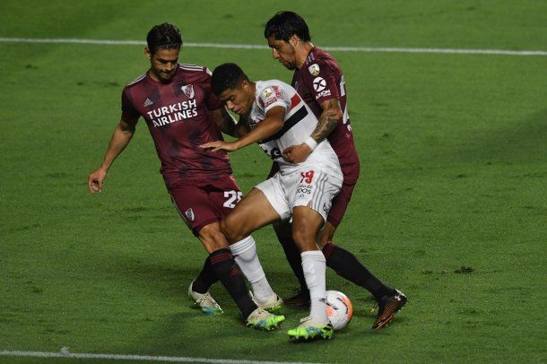 River igualó 2-2 ante San Pablo en el reinicio de la Copa Libertadores. 