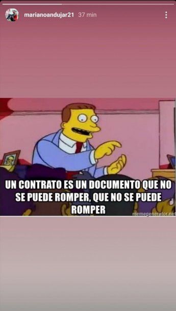 Andújar se queda a jugar la Liga Profesional de Fútbol en Estudiantes, y enojado, le dedicó un meme a la dirigencia.