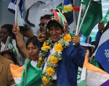 Evo Morales en plena campaña