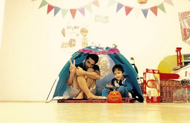 Viernes de camping para Gonzalo Heredia y Eloy, su hijo con Brenda Gandini