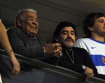 Diego estuvo en La Bombonera en la primer final ante el Corinthians por la Libertadores.