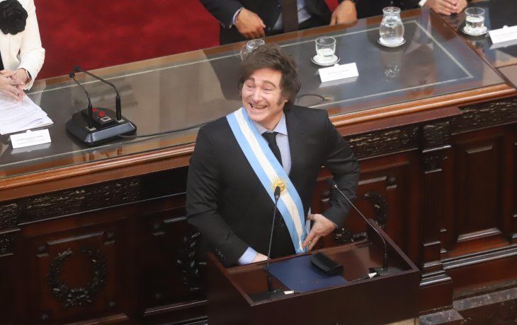 Javier Milei, en la apertura de sesiones ordinarias del Congreso.