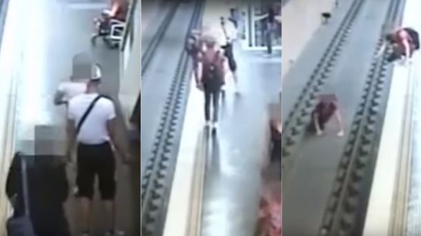 Eiscutió con la novia y empujó a un extraño en el subte