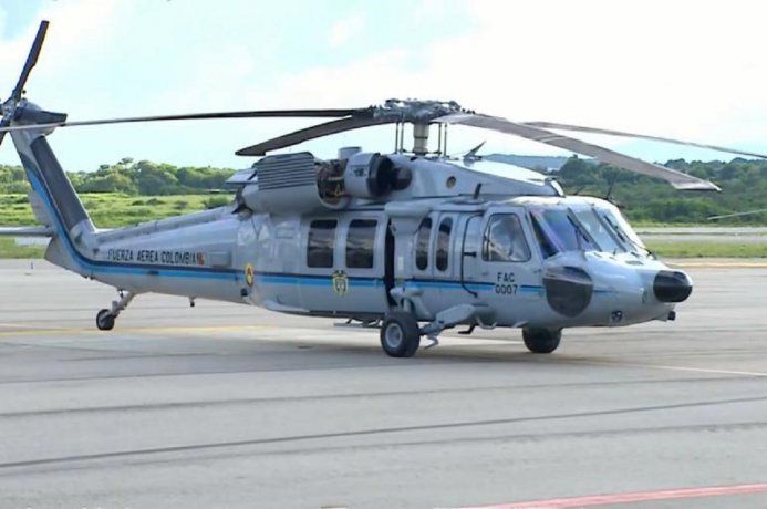 Fotos del helicóptero de Iván Duque después del atentado