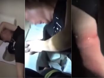 Quiso sacar el celular del inodoro y se le trabó el brazo