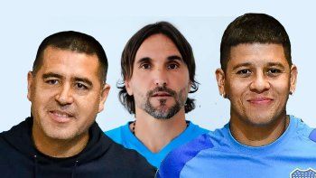 Juan Román Riquelme, Diego Martínez y Marcos Rojo Juan Román Riquelme, Diego Martínez y Marcos Rojo