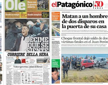 Mirá las tapas de los diarios