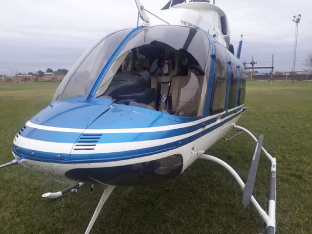 Así quedó el helicóptero del gobernador Domingo Peppo
