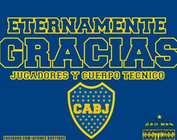 Boca responde con afiches a las cargadas por la eliminación