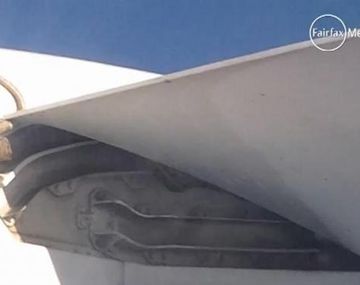 Una pitón de tres metros voló en el ala de un avión