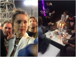 Pampita y Pico Mónaco en River Pampita y Pico Mónaco en River