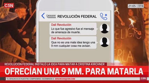 Hallaron el arma con la que Revolución Federal quería matar a Cristina Kirchner