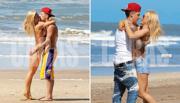 Alexander Caniggia y su novia, en una cariñosa reconciliación