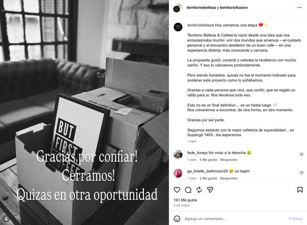 Se animaron a abrir un café de cuidado personal y tuvieron que cerrar por la crisis económica