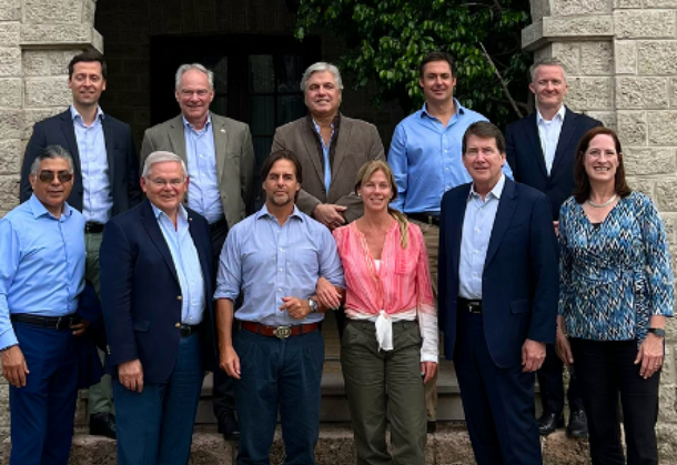 El presidente Luis Lacalle Pou y la comitiva de congresistas estadounidenses en la residencia de Anchorena