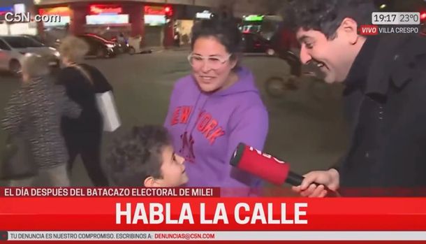 Divertido momento televisivo: no quiso decir a quién votó, pero su hijo la mandó al frente
