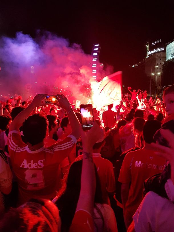 Festejos de Independiente en el Obelisco