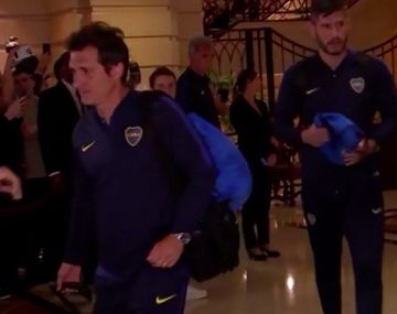Así volvían los jugadores de Boca al hotel debido a la lluvia