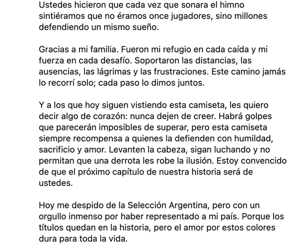 La despedida de Nicolás Otamendi con una emotiva carta: "Con la cabeza en alto" La despedida de Nicolás Otamendi con una emotiva carta: "Con la cabeza en alto"
