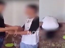 Llegó borracho y su papá le dio terrible paliza