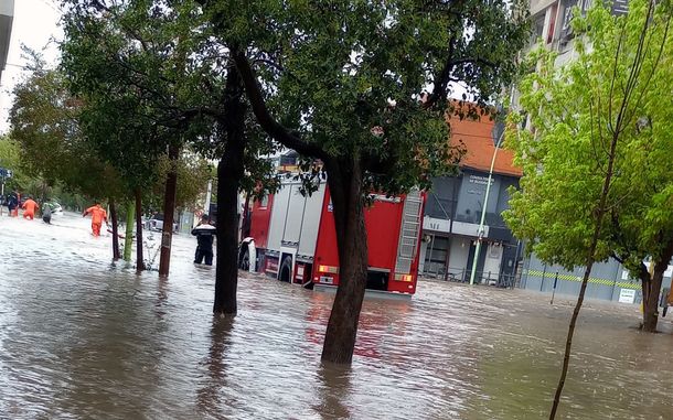 Bahía Blanca inundada en marzo de 2025.