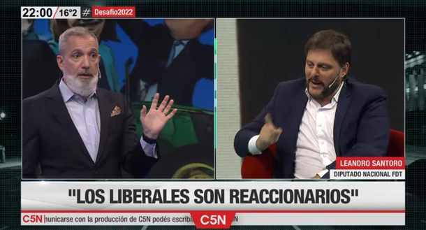 Rating: Desafío 2022 por C5N con Santoro como invitado lidera la franja entre las señales de noticias