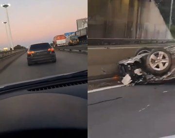 Impactante accidente en General Paz: causó un increíble choque tras romper una cubierta delantera