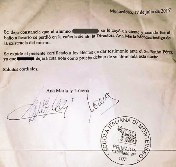 Una maestra le escribió una carta al Ratón Pérez