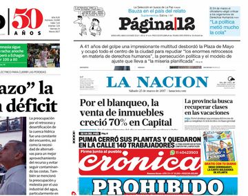 Tapas de diarios del 25 de marzo de 2017