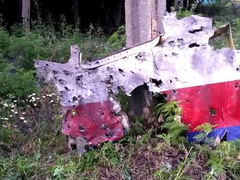 Una foto de uno de los restos del avión demostraría que fue atacado con un misil