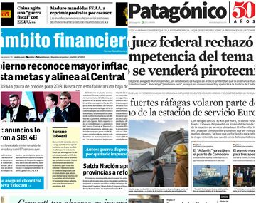 Tapas de diarios del viernes 29 de diciembre de 2017