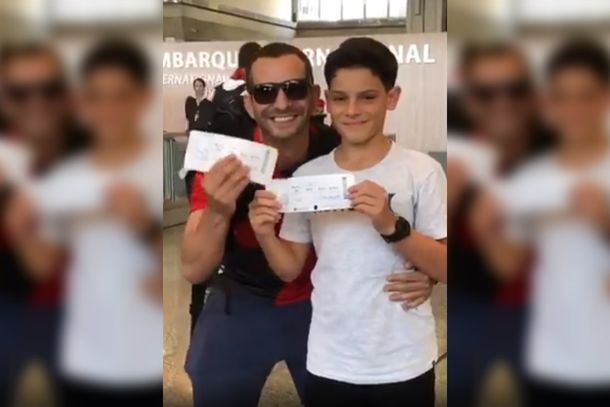 VIDEO: Fue a despedir a su papá al aeropuerto para ver al Flamengo y se llevó una enorme sorpresa