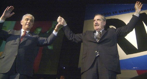 Víctor Martínez con Raúl Alfonsín