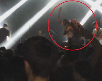 Se subió al escenario para sacarse una selfie y el cantante de la banda la pateó