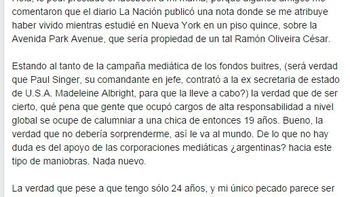 florencia kirchner respondio a las acusaciones de los buitres florencia kirchner respondio a las acusaciones de los buitres