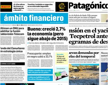 Tapas de diarios del viernes 22 de septiembre de 2017