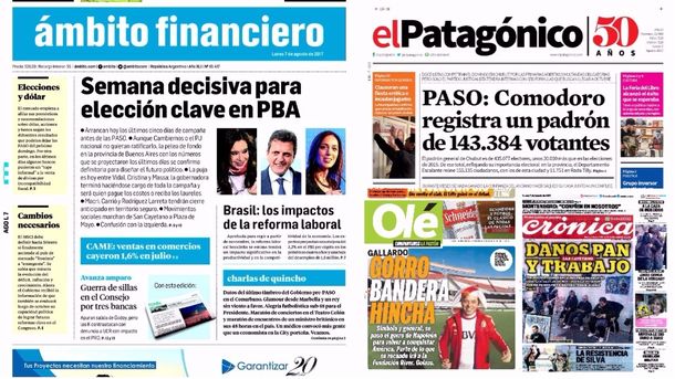 Mirá las tapas de los diarios