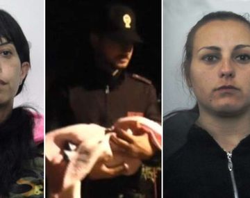 La compradora, la bebé y la vendedora. Las dos mujeres fueron detenidas.