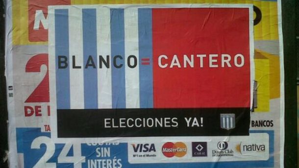 La interna de Racing sin fin, aparecieron afiches contra Blanco