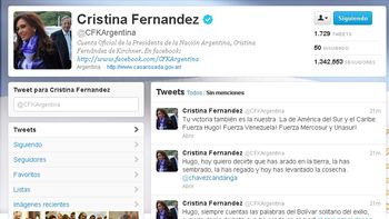 cristina felicito a chavez: tu victoria tambien es la nuestra cristina felicito a chavez: tu victoria tambien es la nuestra