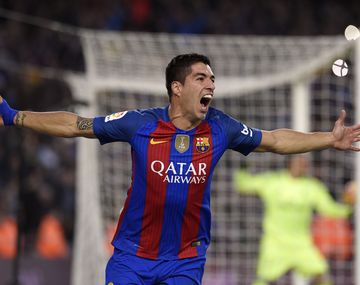 Suárez festeja su gol ante Real Madrid