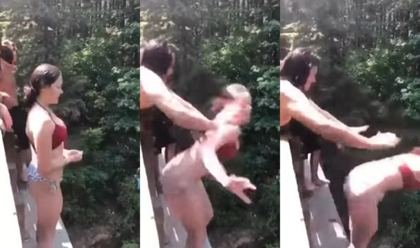 Su amiga la empujó desde un puente a 18 metros de altura sobre un río