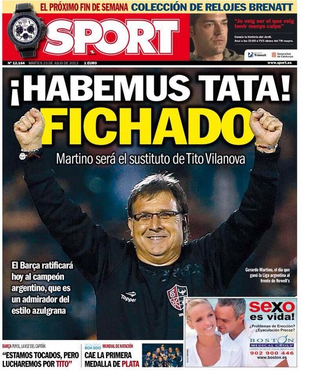 Así reflejan los medios de Barcelona la llegada de Martino